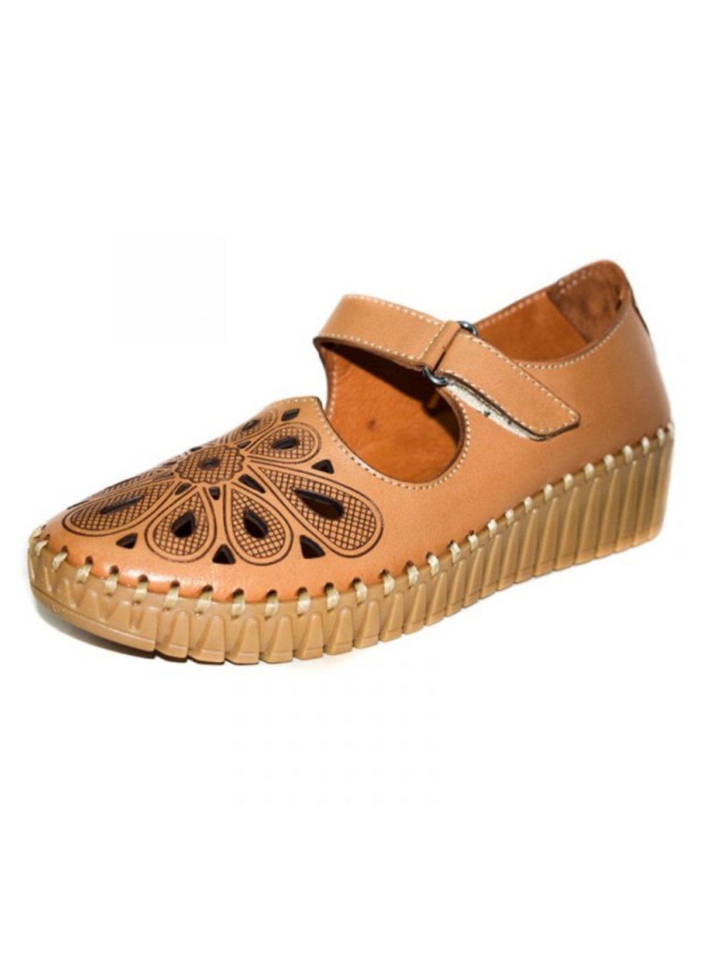 Molly Bessa Tan Leather Mary Jane Loafers | 40 - Picture 1 of 10